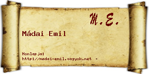 Mádai Emil névjegykártya